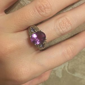 Lavender Alexite Tanzanite silver ring